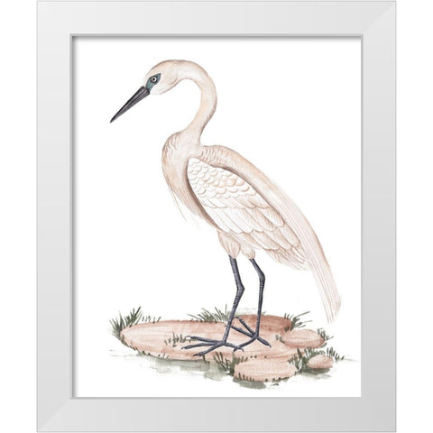 A White Heron I White Modern Wood Framed Art Print by Wang, Melissa