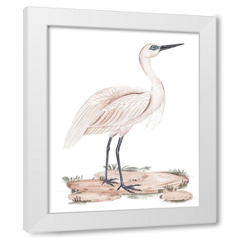 A White Heron II White Modern Wood Framed Art Print by Wang, Melissa