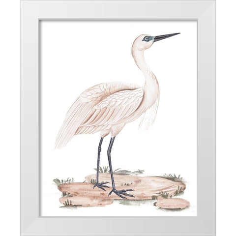 A White Heron II White Modern Wood Framed Art Print by Wang, Melissa