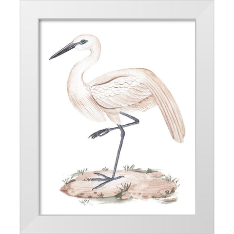A White Heron III White Modern Wood Framed Art Print by Wang, Melissa