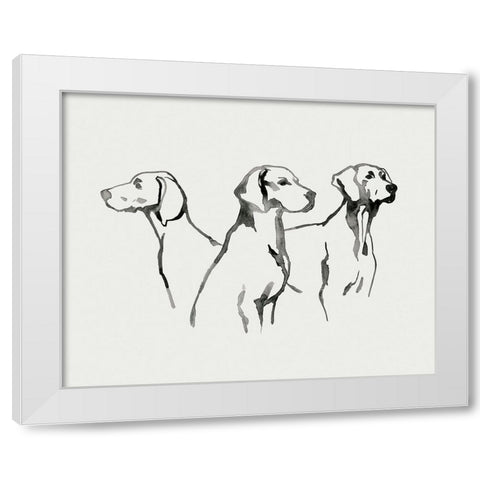 Watercolor Pup I White Modern Wood Framed Art Print by Popp, Grace