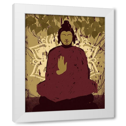 Under the Bodhi Tree II White Modern Wood Framed Art Print by Green, Jacob