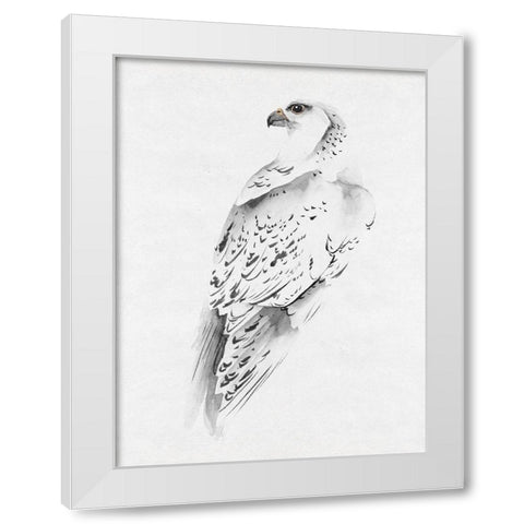 Gyrfalcon I White Modern Wood Framed Art Print by Wang, Melissa