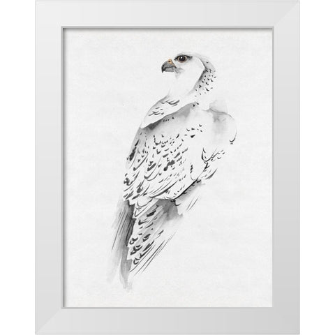 Gyrfalcon I White Modern Wood Framed Art Print by Wang, Melissa