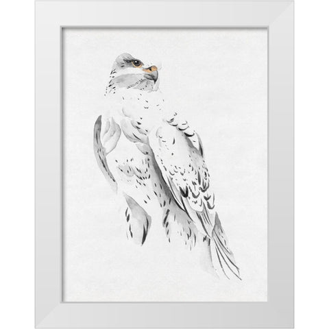 Gyrfalcon II White Modern Wood Framed Art Print by Wang, Melissa