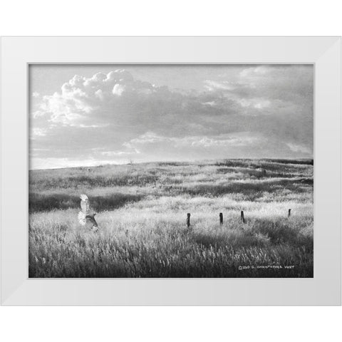 Fence Line Flight I White Modern Wood Framed Art Print by Vest, Chris