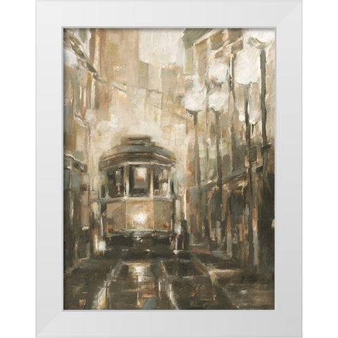 Night Trolley II White Modern Wood Framed Art Print by Harper, Ethan