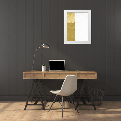 Gilded Echelon I White Modern Wood Framed Art Print by Stramel, Renee W.