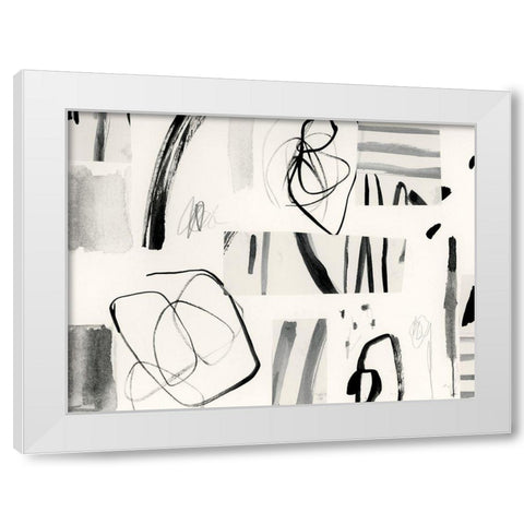 Neutral Patchwork II White Modern Wood Framed Art Print by Barnes, Victoria