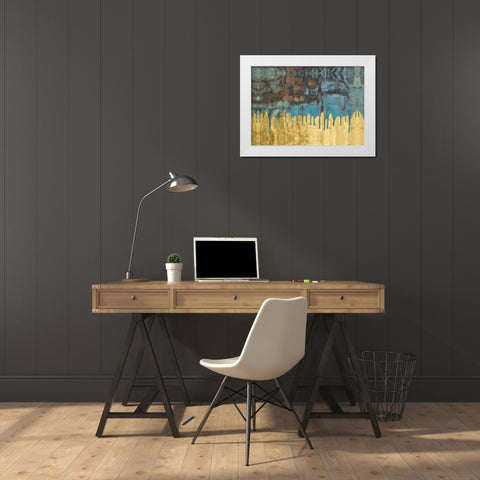 Aquafer I White Modern Wood Framed Art Print by Stramel, Renee W.