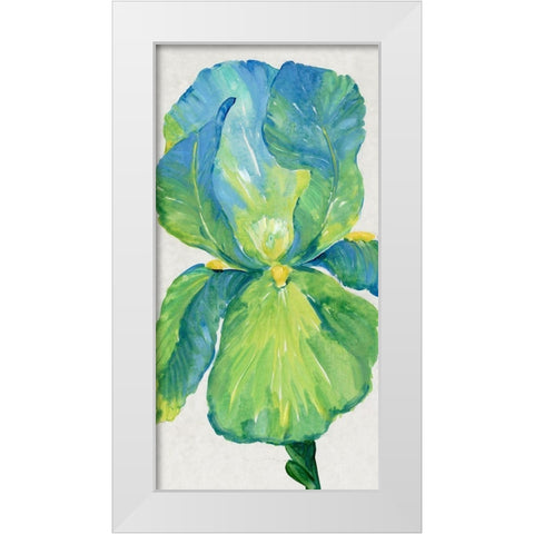Iris Bloom in Green I White Modern Wood Framed Art Print by OToole, Tim