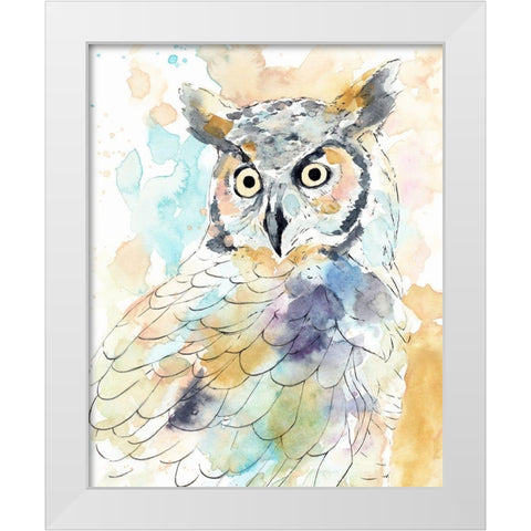 Owl Majestic II White Modern Wood Framed Art Print by Warren, Annie