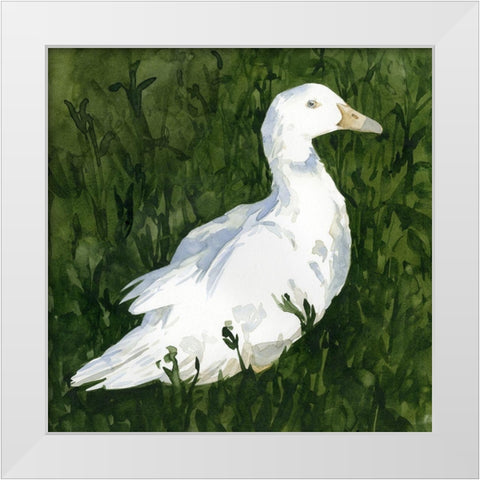 Lone Duck I White Modern Wood Framed Art Print by Caroline, Emma