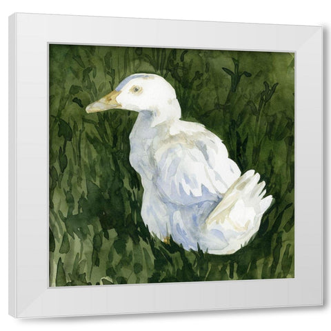 Lone Duck II White Modern Wood Framed Art Print by Caroline, Emma