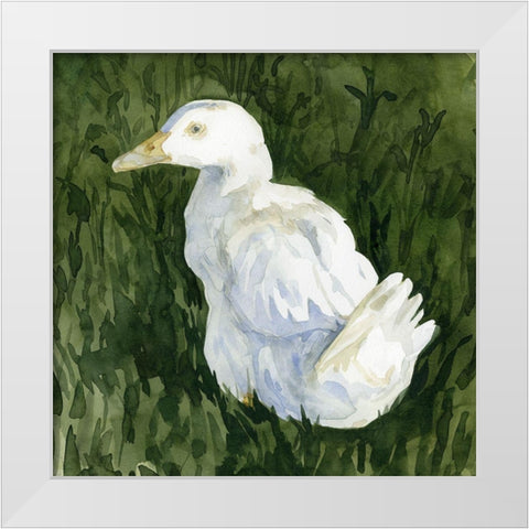 Lone Duck II White Modern Wood Framed Art Print by Caroline, Emma