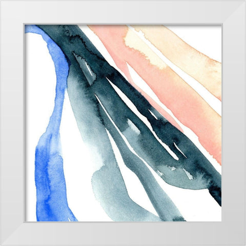 Watercolor Ribbon I White Modern Wood Framed Art Print by Caroline, Emma