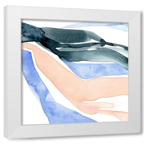 Watercolor Ribbon IV White Modern Wood Framed Art Print by Caroline, Emma