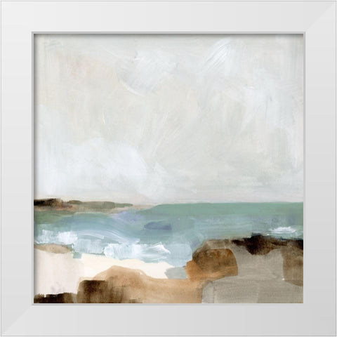 Ocean Sigh I White Modern Wood Framed Art Print by Barnes, Victoria