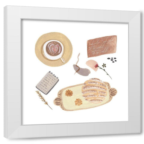 Autumn Baking Diary IV White Modern Wood Framed Art Print by Wang, Melissa