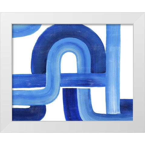 Woven Cobalt I White Modern Wood Framed Art Print by Popp, Grace