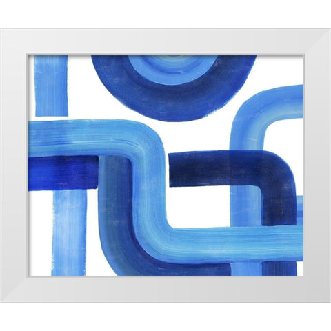 Woven Cobalt II White Modern Wood Framed Art Print by Popp, Grace