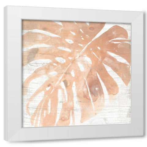 Neutral Palm Fossil I White Modern Wood Framed Art Print by Vess, June Erica