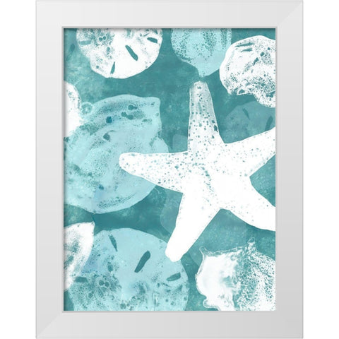 Seabed Silhouettes II White Modern Wood Framed Art Print by Vess, June Erica