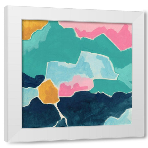 Candyscape II White Modern Wood Framed Art Print by Vess, June Erica