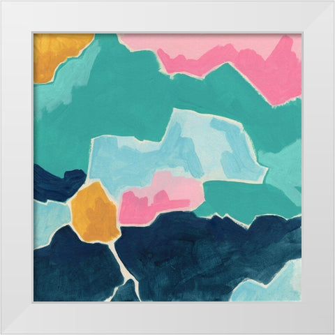 Candyscape II White Modern Wood Framed Art Print by Vess, June Erica