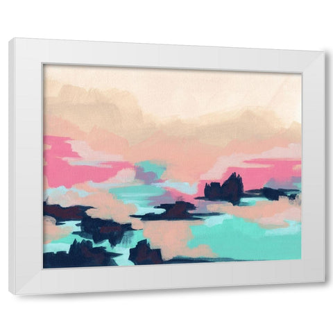 Calypso Coast I White Modern Wood Framed Art Print by Vess, June Erica