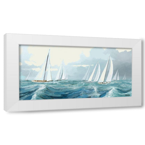 Sailing Ships I White Modern Wood Framed Art Print by Novak, Rick