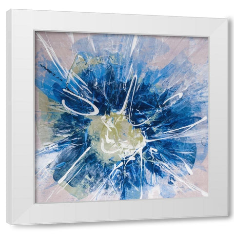 Blossom Blue III White Modern Wood Framed Art Print by Aryai, Sia