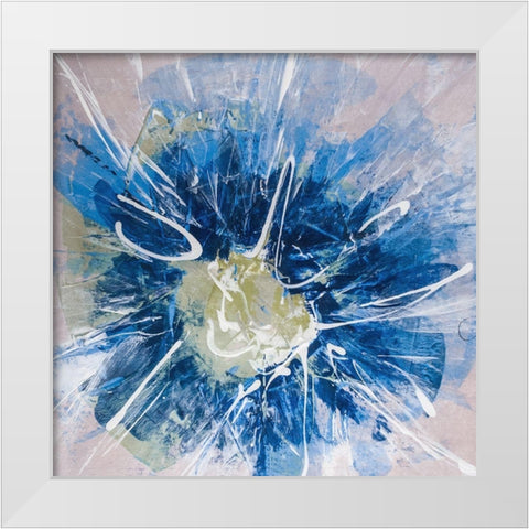 Blossom Blue III White Modern Wood Framed Art Print by Aryai, Sia