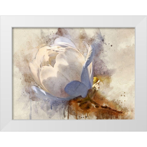 Playful Petals IV White Modern Wood Framed Art Print by Robertson, Leda