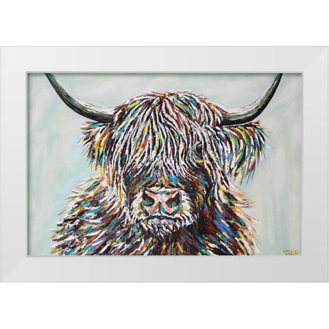 Woolly Highland II White Modern Wood Framed Art Print by Vitaletti, Carolee