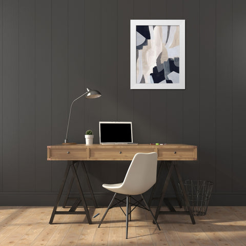 Neutral Veil II White Modern Wood Framed Art Print by Vess, June Erica