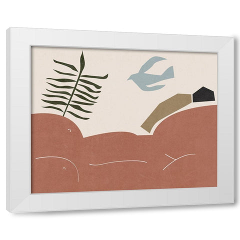 Other Land I White Modern Wood Framed Art Print by Wang, Melissa