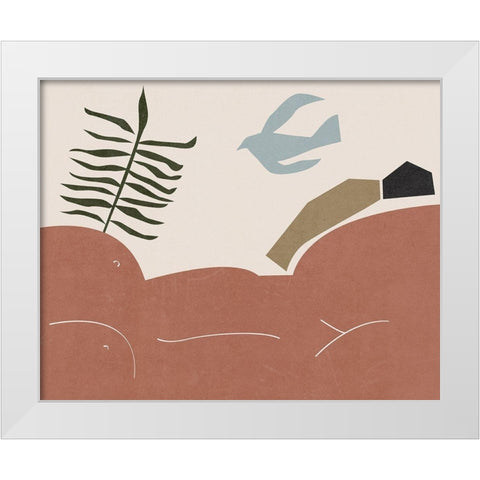 Other Land I White Modern Wood Framed Art Print by Wang, Melissa