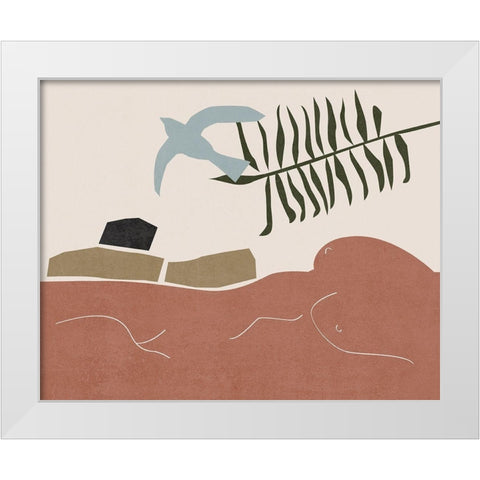 Other Land II White Modern Wood Framed Art Print by Wang, Melissa