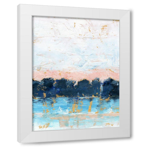 Indigo Treeline I White Modern Wood Framed Art Print by Harper, Ethan