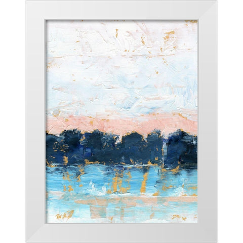 Indigo Treeline I White Modern Wood Framed Art Print by Harper, Ethan