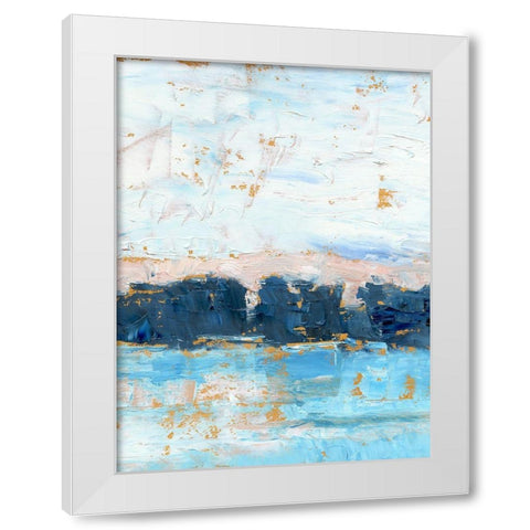 Indigo Treeline II White Modern Wood Framed Art Print by Harper, Ethan