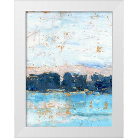 Indigo Treeline II White Modern Wood Framed Art Print by Harper, Ethan