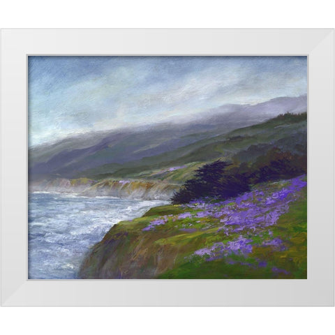 Montara White Modern Wood Framed Art Print by Finch, Sheila