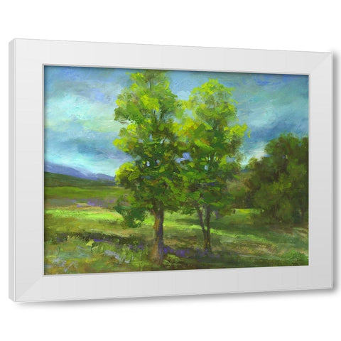 Two Sisters White Modern Wood Framed Art Print by Finch, Sheila
