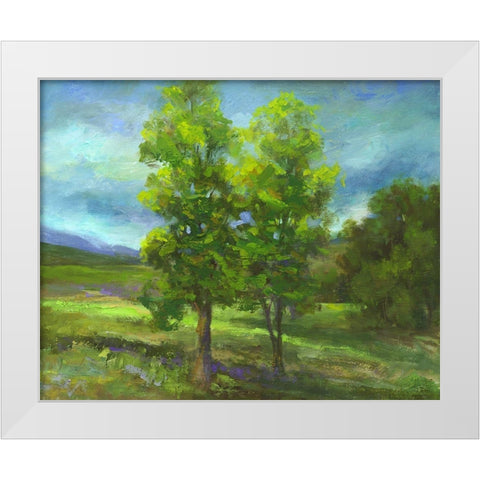 Two Sisters White Modern Wood Framed Art Print by Finch, Sheila