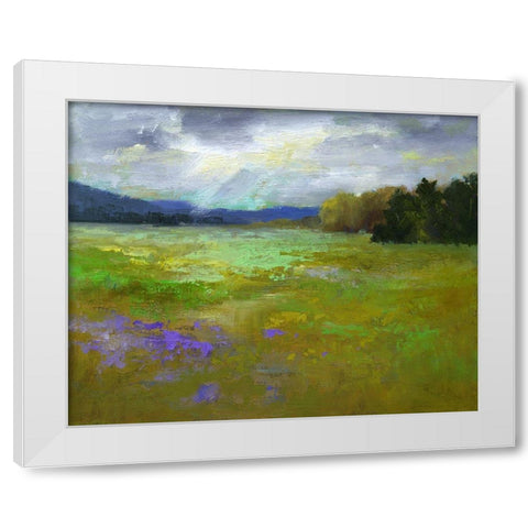 Springtime White Modern Wood Framed Art Print by Finch, Sheila