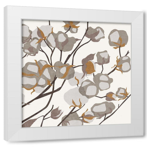 Cotton Balls II White Modern Wood Framed Art Print by Wang, Melissa