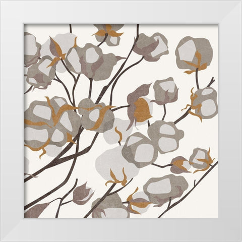 Cotton Balls II White Modern Wood Framed Art Print by Wang, Melissa