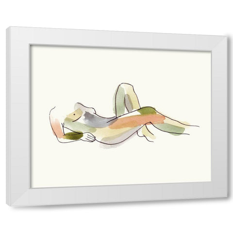 Nude I White Modern Wood Framed Art Print by Wang, Melissa